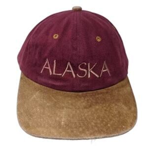 Arctic Circle Alaska Red Baseball Cap One Size Corduroy Brown Suede Brim Hat
